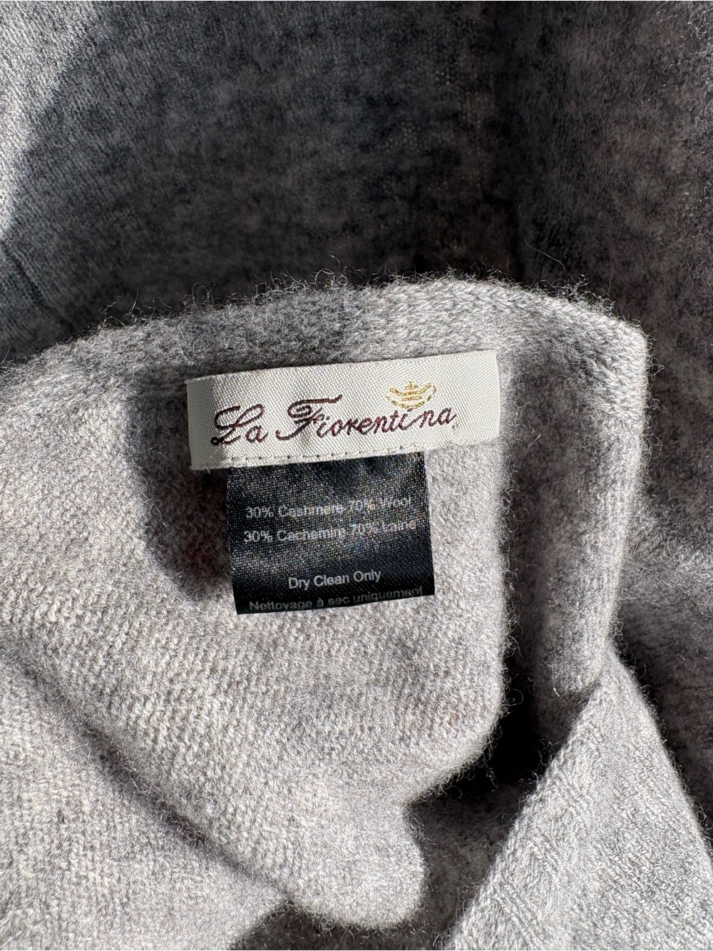 La Fiorentina Cashmere & wool heather Gray Cape - Picture 2 of 5